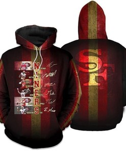San Francisco 49Ers Niners Puzzle Legends Signatures 3D Hoodie Zip Hoodie, Nfl 3D All Over Print Hoodie Zip Hoodie
