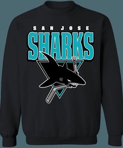 San Jose Sharks BLACKOUT Retro NHL Crewneck Sweatshirt Hoodie Shirt Gifts for Fans