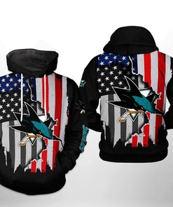 San Jose Sharks Nhl Us Flag Team 3D All Over Print Zip Up Hoodie Option