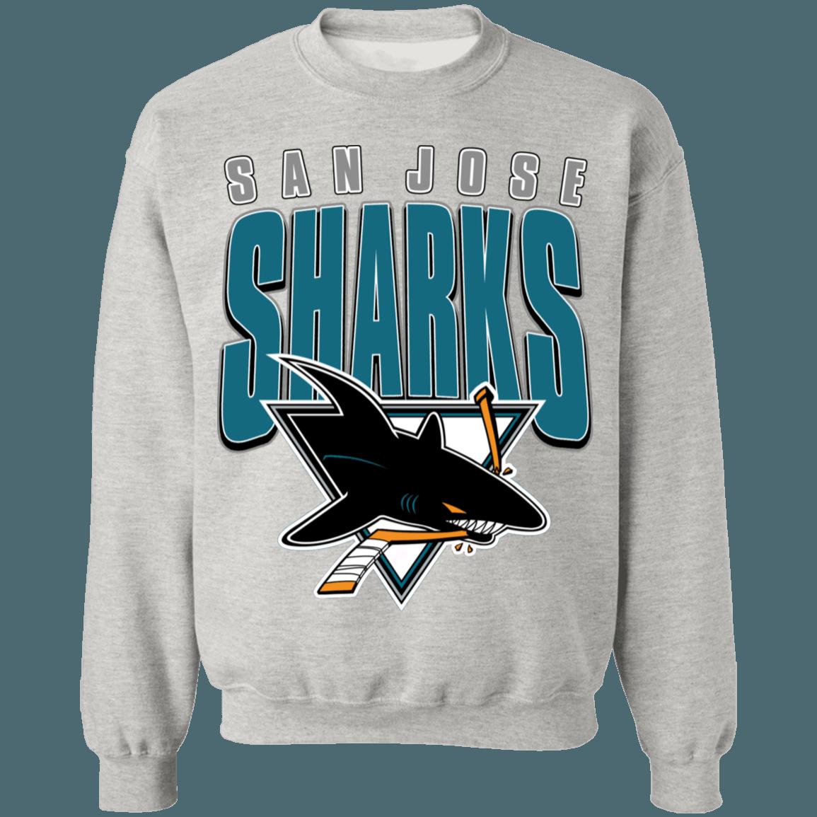 San Jose Sharks Vintage NHL Crewneck Sweatshirt Hoodie Shirt Gifts for Fans - Image 3