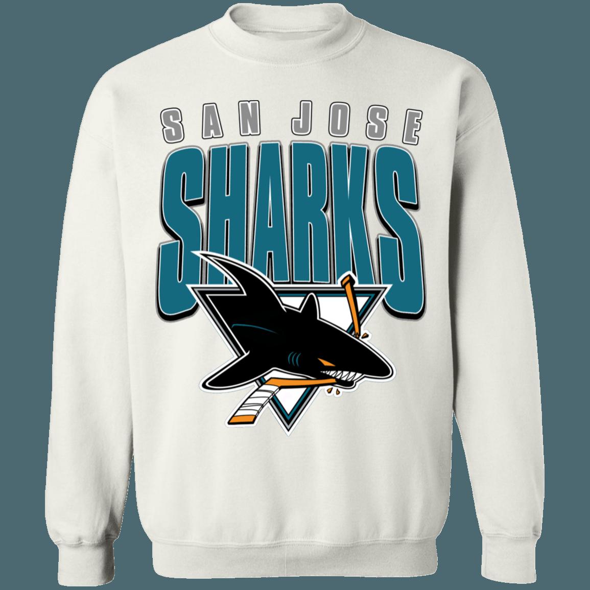 San Jose Sharks Vintage NHL Crewneck Sweatshirt Hoodie Shirt Gifts for Fans - Image 4
