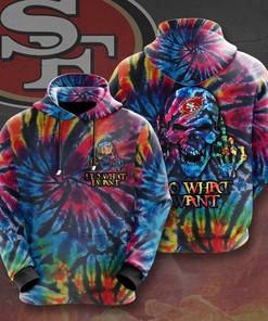 San Francisco 49Ers I Do What I Want Colorful Skull 3D Hoodie Zip Hoodie, Nfl 3D All Over Print Hoodie Zip Hoodie