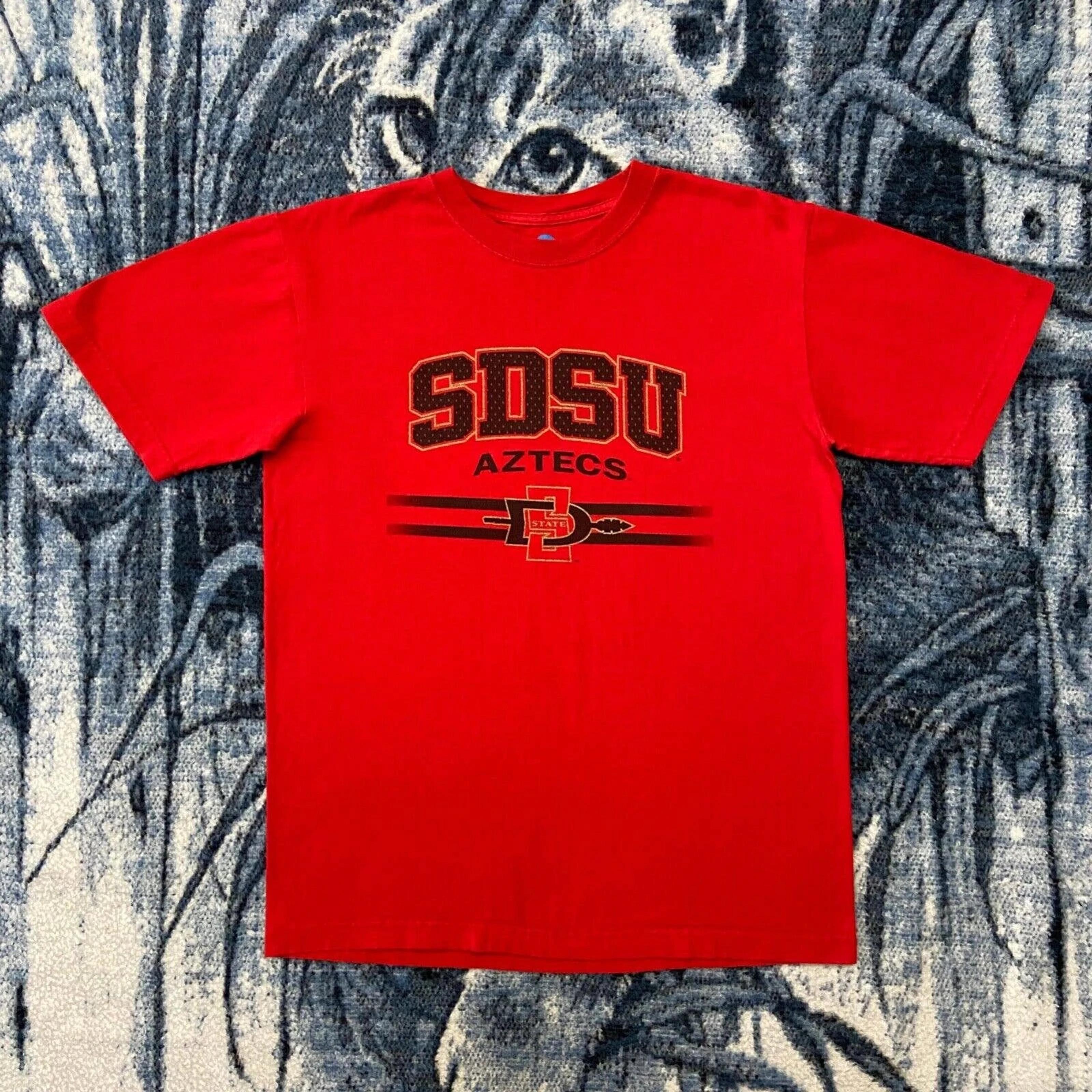 Sdsu Aztecs Shirt NCAA Graphic Y2K Mens Red Full Size T-Shirt Hoodie Sweatshirt