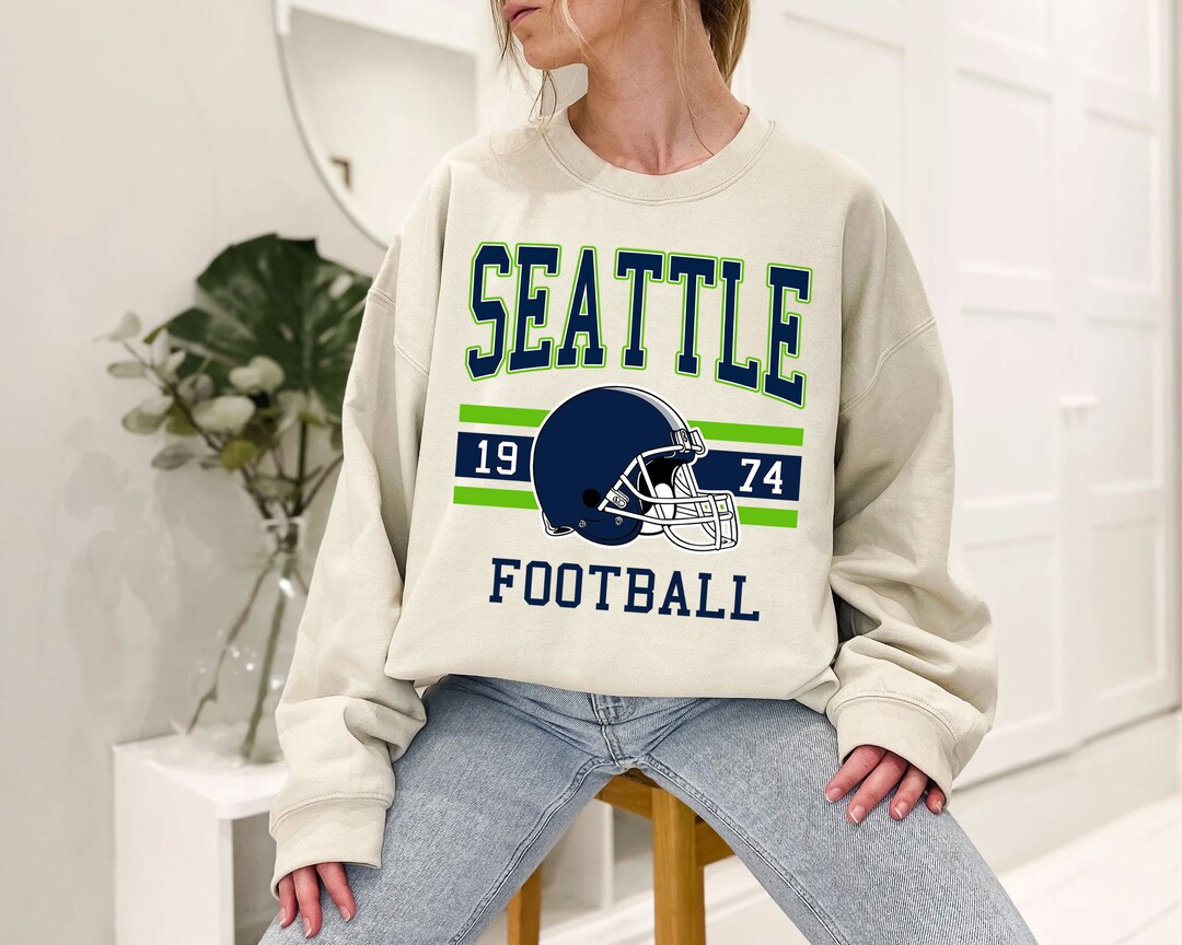 Seattle Football Sweatshirt, Vintage Retro Seattle Football Crewneck Sweatshirt, American Football Fan, NFL Shirt