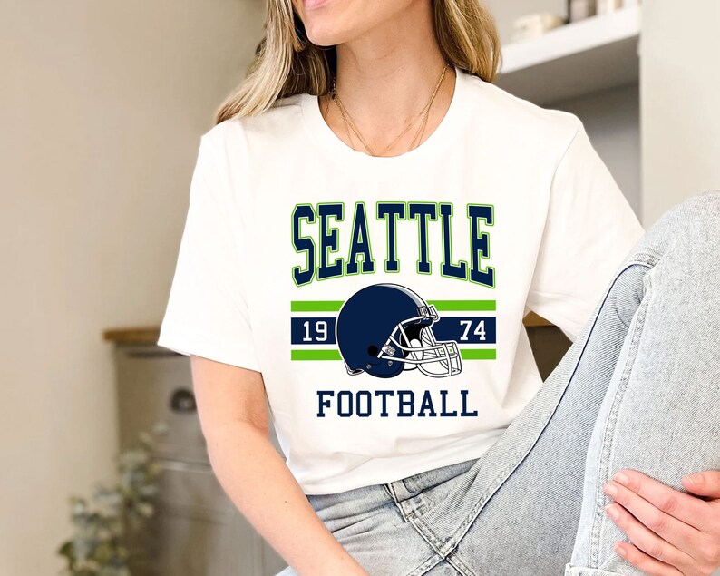 Seattle Football Sweatshirt, Vintage Retro Seattle Football Crewneck Sweatshirt, American Football Fan, NFL Shirt - Image 4