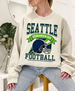 Seattle Football Team Sweatshirt, Retro Seattle Football Crewneck Sweatshirt, American Football Fan, NFL Shirt