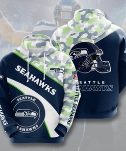 Seattle Seahawks Camo Nfl Football Team 3D All Over Printed Hoodie, Zip Up Hoodie