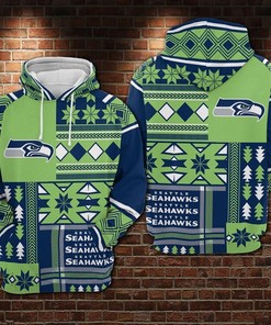 Seattle Seahawks Nfl Football Christmas 3D All Over Print Zip Up Hoodie Option