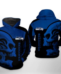 Seattle Seahawks Nfl Skull 3D All Over Print Zip Up Hoodie Option