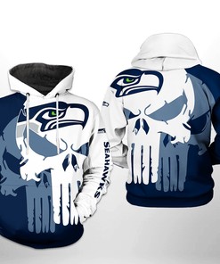 Seattle Seahawks Nfl Team Skull 3D All Over Print Zip Up Hoodie Option