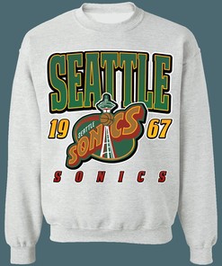 Seattle Sonics Vintage NBA Crewneck Sweatshirt Hoodie Shirt Gifts for Fans