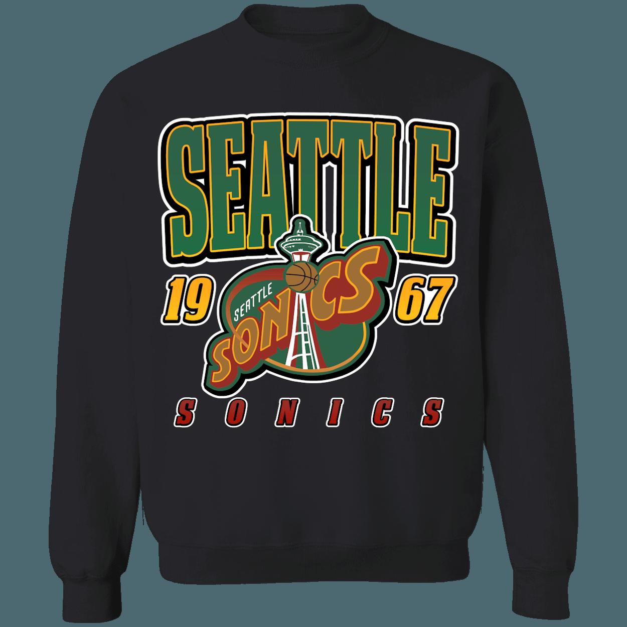 Seattle Sonics Vintage NBA Crewneck Sweatshirt Hoodie Shirt Gifts for Fans - Image 2