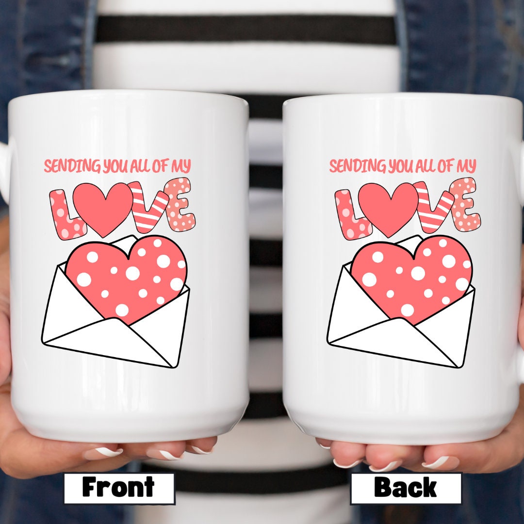 Sending You All My Love Mug, Valentines Day Gift, Couples Gift, Vuedelavie, Valentines Day Mug, Cupids Love