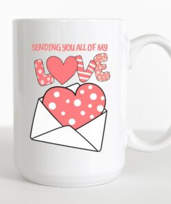 Sending You All My Love Mug, Valentines Day Gift, Couples Gift, Vuedelavie, Valentines Day Mug, Cupids Love