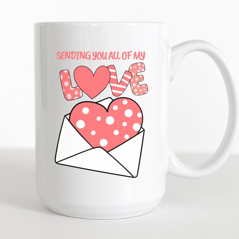 Sending You All My Love Mug, Valentines Day Gift, Couples Gift, Vuedelavie, Valentines Day Mug, Cupids Love