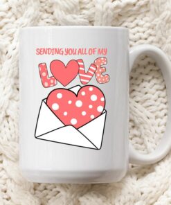 Sending You All My Love Mug, Valentines Day Gift, Couples Gift, Vuedelavie, Valentines Day Mug, Cupids Love