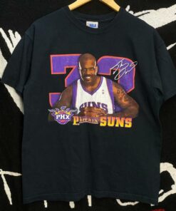 Shaq Oneal Phoenix Suns NBA Vintage Style 00s Basketball Tshirt Sweatshirt Hoodie Crewneck Sweatshirt Pullover Reprinted Full Color Full Size Gifts for NBA Fans