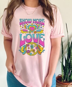 Show More Love Tshirt, Groovy Tshirt For Valentines Day, Valentine's Day Shirt, Unisex valentines Day Tshirt, Cute Valentine's Gift