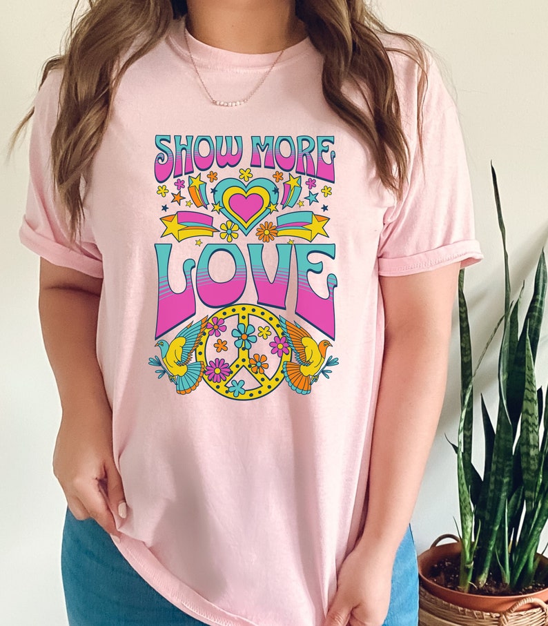 Show More Love Tshirt, Groovy Tshirt For Valentines Day, Valentine's Day Shirt, Unisex valentines Day Tshirt, Cute Valentine's Gift - Image 2