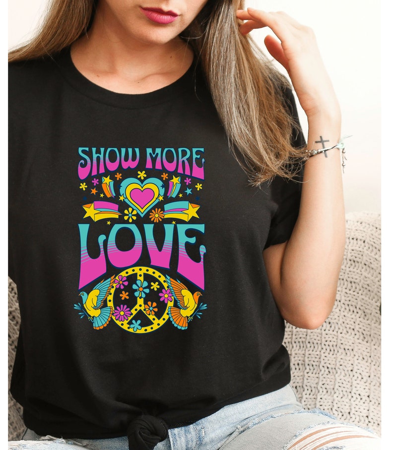 Show More Love Tshirt, Groovy Tshirt For Valentines Day, Valentine's Day Shirt, Unisex valentines Day Tshirt, Cute Valentine's Gift - Image 4