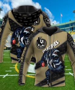 Show Your Support For The Collingwood Football Club With Our 3D All Over Print Hoodie Available In Zip Up Or Pullover