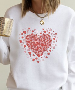 Simple Valentine Sweatshirt, Cute Valentines Sweater, Love Hearts Shirt, Teacher Valentine's, 3D Hearts, Mom Valentine's Day, Unisex Shirt
