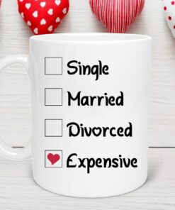 Single Married Expensive Valentine's Day Mug, Valentine’s Day Gift, Valentine Day Mug, Anniversary Mug, I Love You More