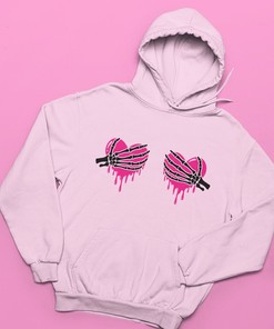 Skeleton Hands Hoodie, Cute Hoodie, Cute Gift, Hoodie, Anime Hoodie, Kawaii Clothing, Valentine's Day Gift