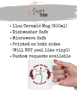 Skeleton Mug Anti Valentines Day Funny Skeleton Roses Are Red Inside Im Dead Coffee Mug Gift Ideas