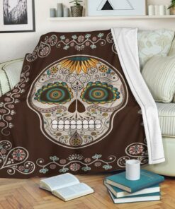 Skull Blanket Skull Sunflower Blanket