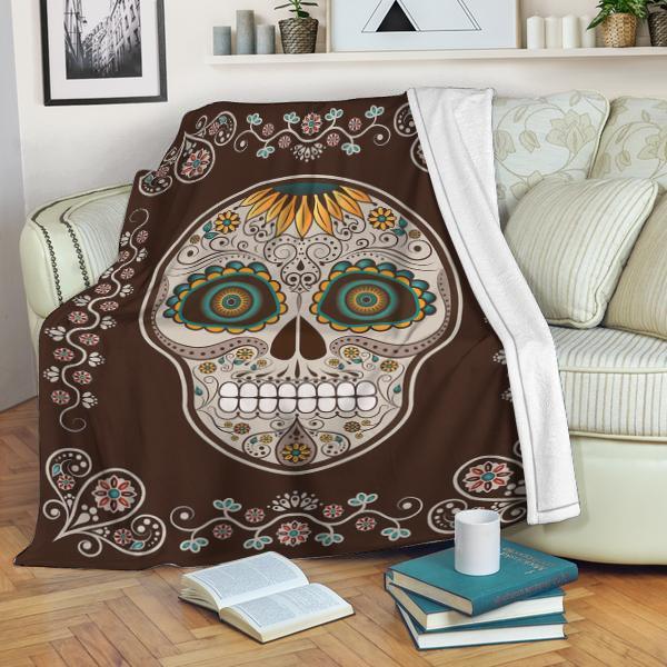 Skull Blanket Skull Sunflower Blanket