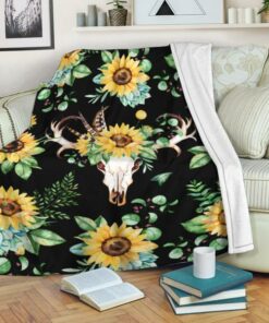 Skull Blanket Skull Sunflower Blanket Gifts for Family