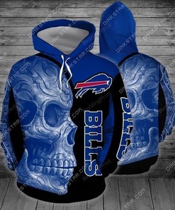 Skull Buffalo Bills 3D Hoodie Zip Hoodie, Nfl 3D All Over Print Hoodie Zip Hoodie