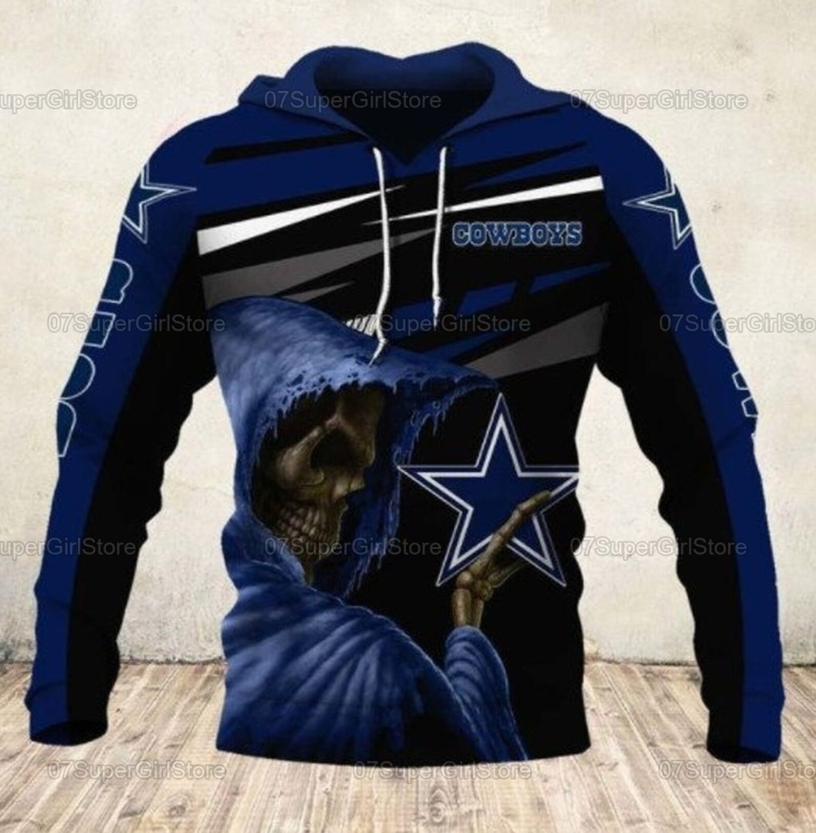 Skull Dallas Cowboys Nfl Football Team 3D All Over Print Zip Up Hoodie Option