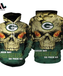 Skull Green Bay Packers 3D American Football Hoodie Nfl All Over Print For Men And Women