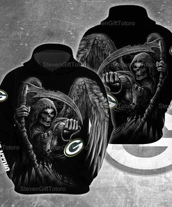Skull Green Bay Packers Nfl 3D All Over Print Zip Up Hoodie Option