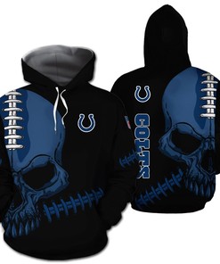 Skull Indianapolis Colts 3D All Over Print Hoodie With Zipper