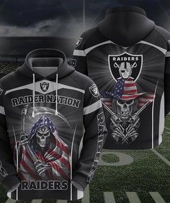 Skull Las Vegas Raiders American Football Team Nfl 3D All Over Print Zip Up Hoodie Option