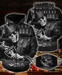 Skull Play Las Vegas Raiders American Football Team Nfl 3D All Over Print Zip Up Hoodie Option