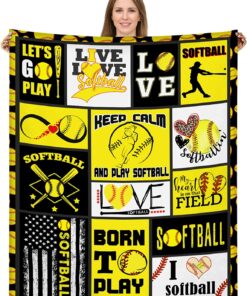 Softball Blanket 50X60In - 60X80 In, Softball Gifts For Girls Women-Sport Lover