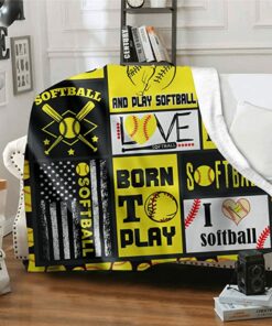 Softball Blanket 50X60In - 60X80 In, Softball Gifts For Girls Women-Sport Lover