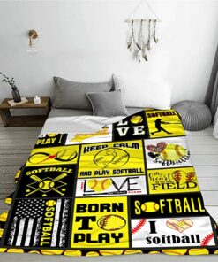 Softball Blanket 50X60In - 60X80 In, Softball Gifts For Girls Women-Sport Lover