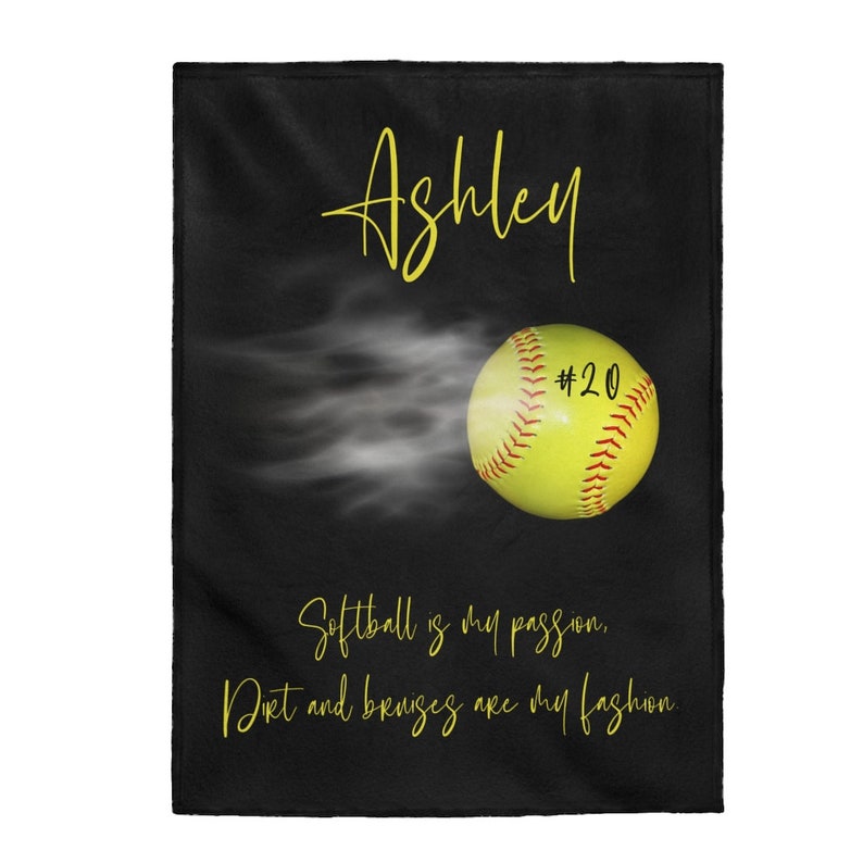 Softball Blanket Personalized, Sports Blanket, Softball Bedding