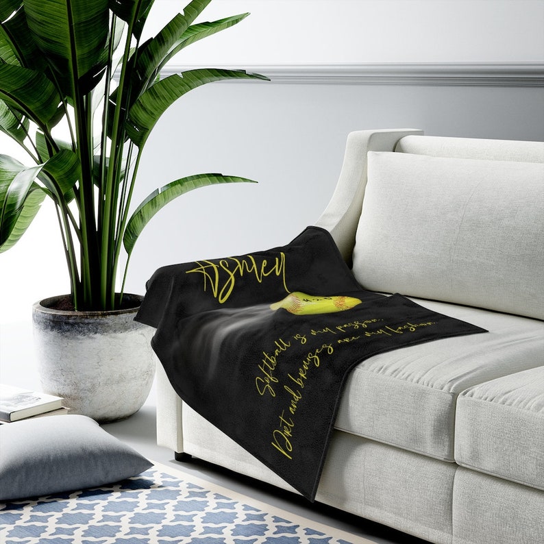 Softball Blanket Personalized, Sports Blanket, Softball Bedding