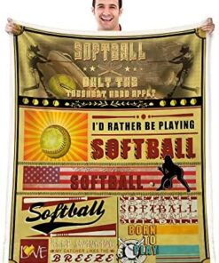 Softball Blanket Softball Gifts Girl-Boy-Team-Player Blanket