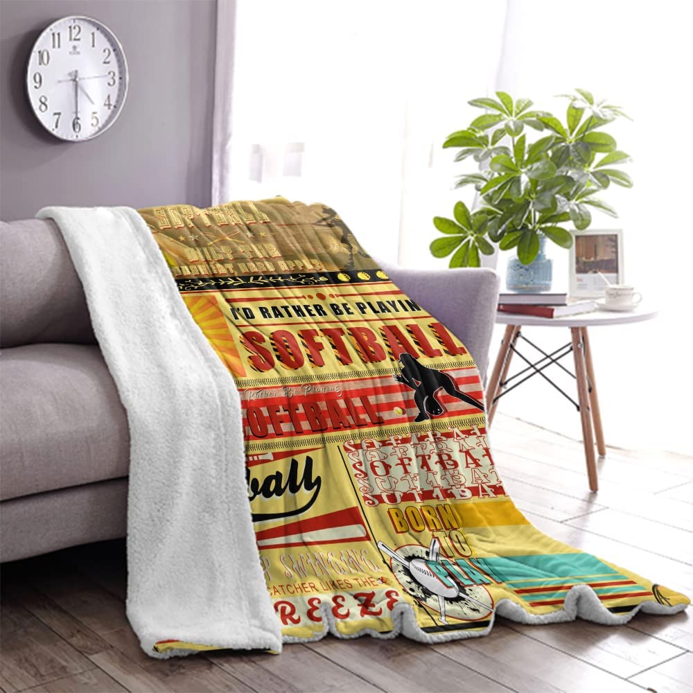 Softball Blanket Softball Gifts Girl-Boy-Team-Player Blanket