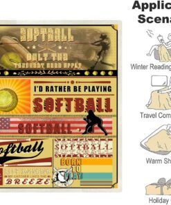 Softball Blanket Softball Gifts Girl-Boy-Team-Player Blanket