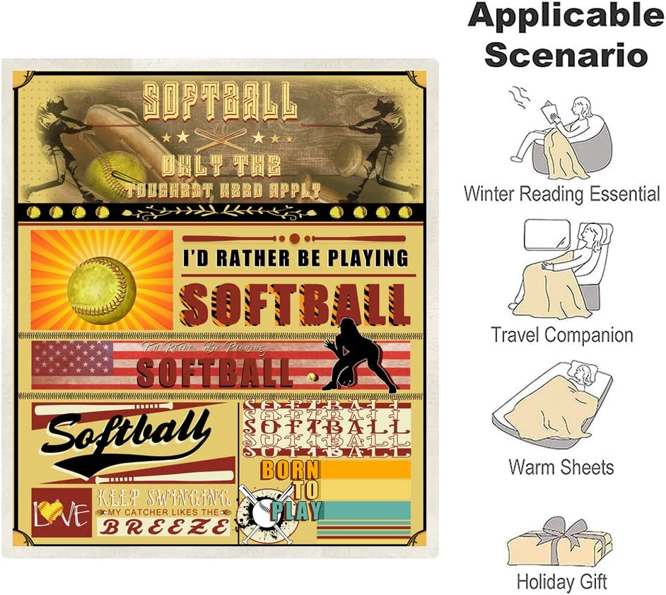 Softball Blanket Softball Gifts Girl-Boy-Team-Player Blanket