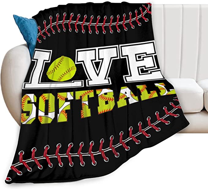 Softball Soft Throw Blanket, Blanket All Season For Bed Sofa