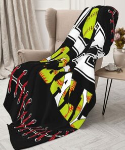 Softball Soft Throw Blanket, Blanket All Season For Bed Sofa